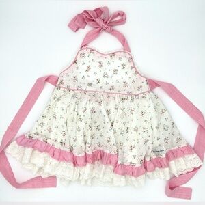 Makena Lane Boutique Girls Cottagecore Dress Size 7 Pink Floral Prairie Ruffle